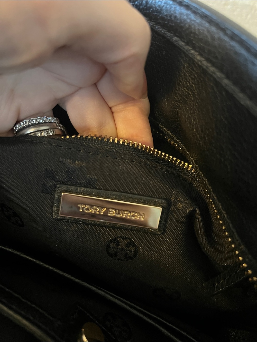 Tory Burch Black Pebbled Leather Satchel with Detachable Strap - Picture 9 of 13